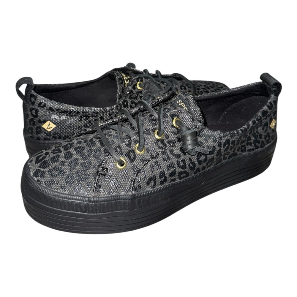Women’s Sperry Black Animal Cheetah Print Sneakers - 7